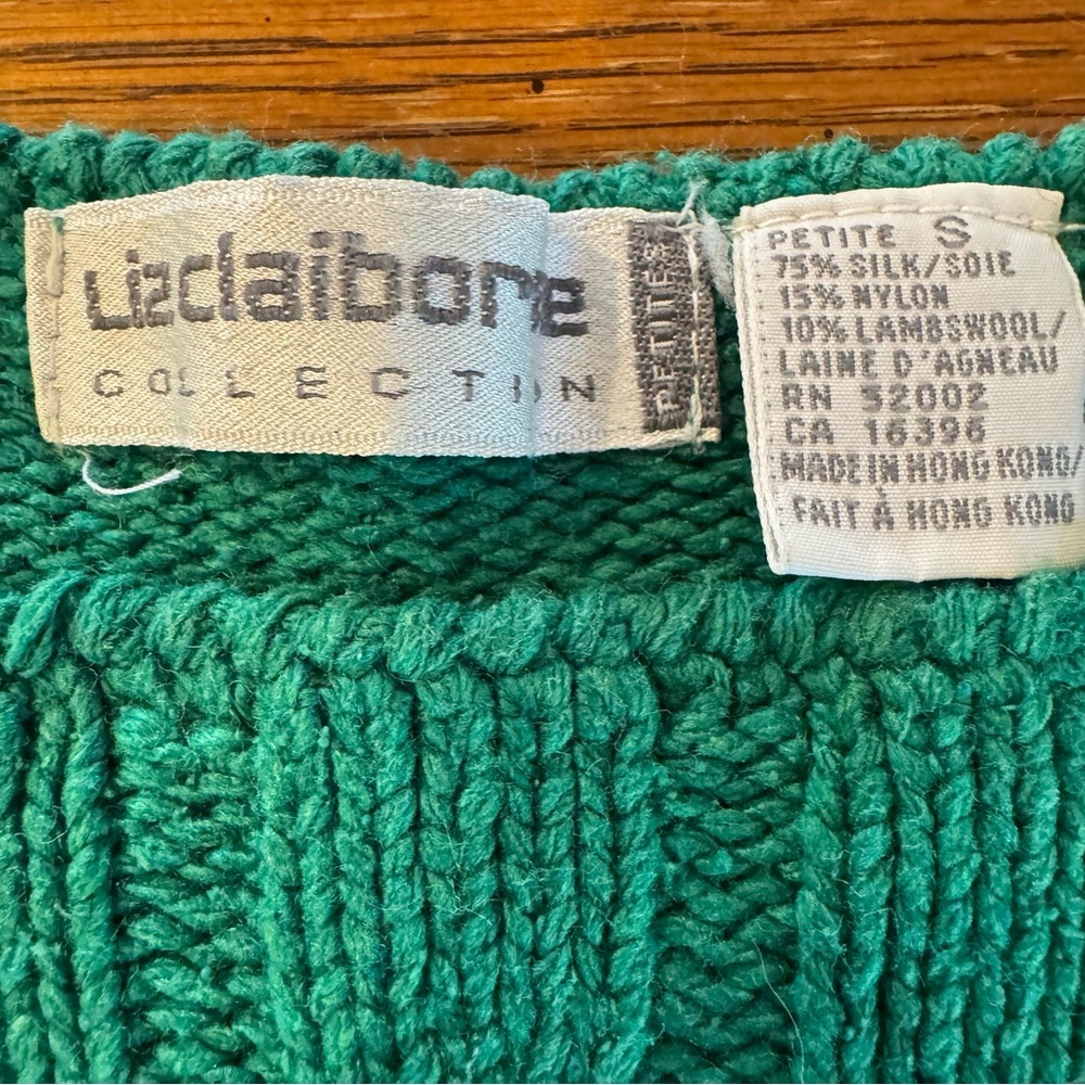 Liz Claiborne Emerald Knit‎ Vest Size S - Picture 3 of 3